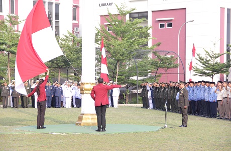 Universitas Pertahanan (Unhan) Laksanakan  Upacara Memperingati Hari Ulang Tahun Ke-72 Kemerdekaan RI Tahun 2017