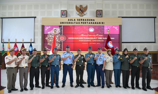 Unhan RI Laksanakan Upacara Korps Raport Kenaikan Pangkat Personel Unhan RI Periode 1 Oktober 2024.